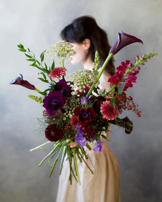 Moody dark-toned floral design, Adore Flowers Los Angeles