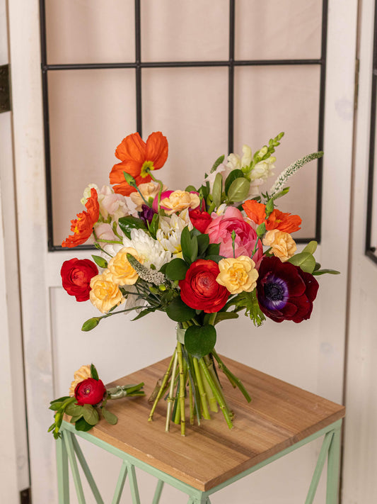 The Sophie bouquet, a joyful mix of fresh seasonal blooms from Adore Flowers