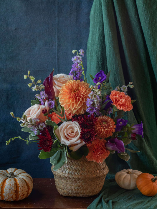The Autumn Harvest arrangement, warm seasonal blooms from Adore Flowers