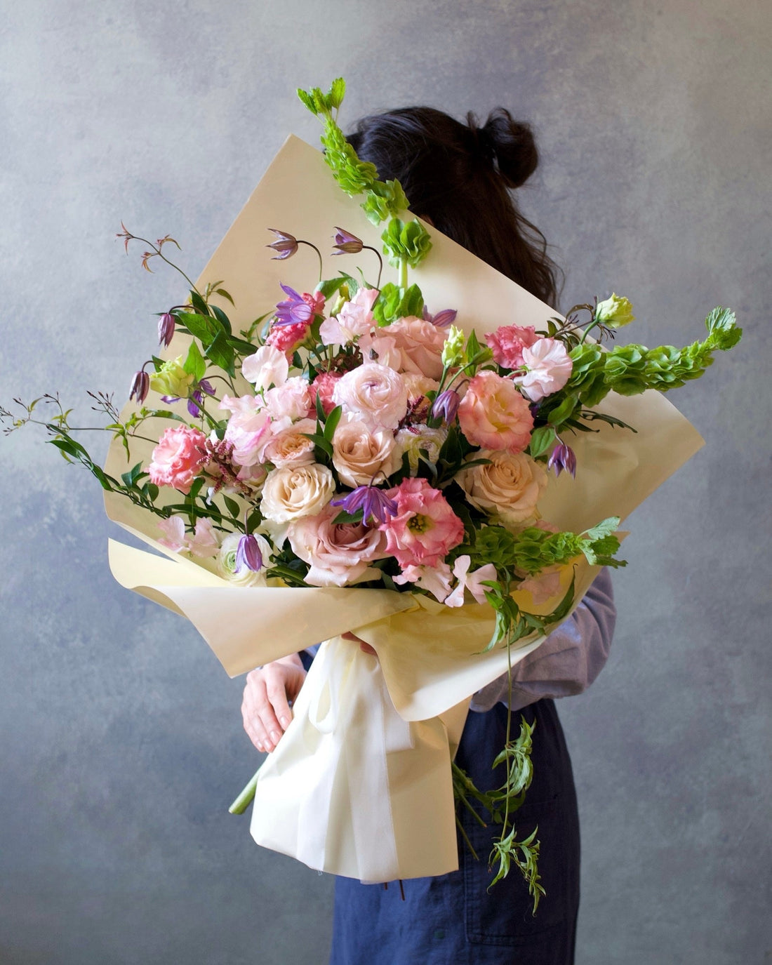 Delicate Blushes bouquet of soft pink roses and ranunculus, the kind of unsigned gift we deliver anonymously, Adore Flowers, Los Angeles