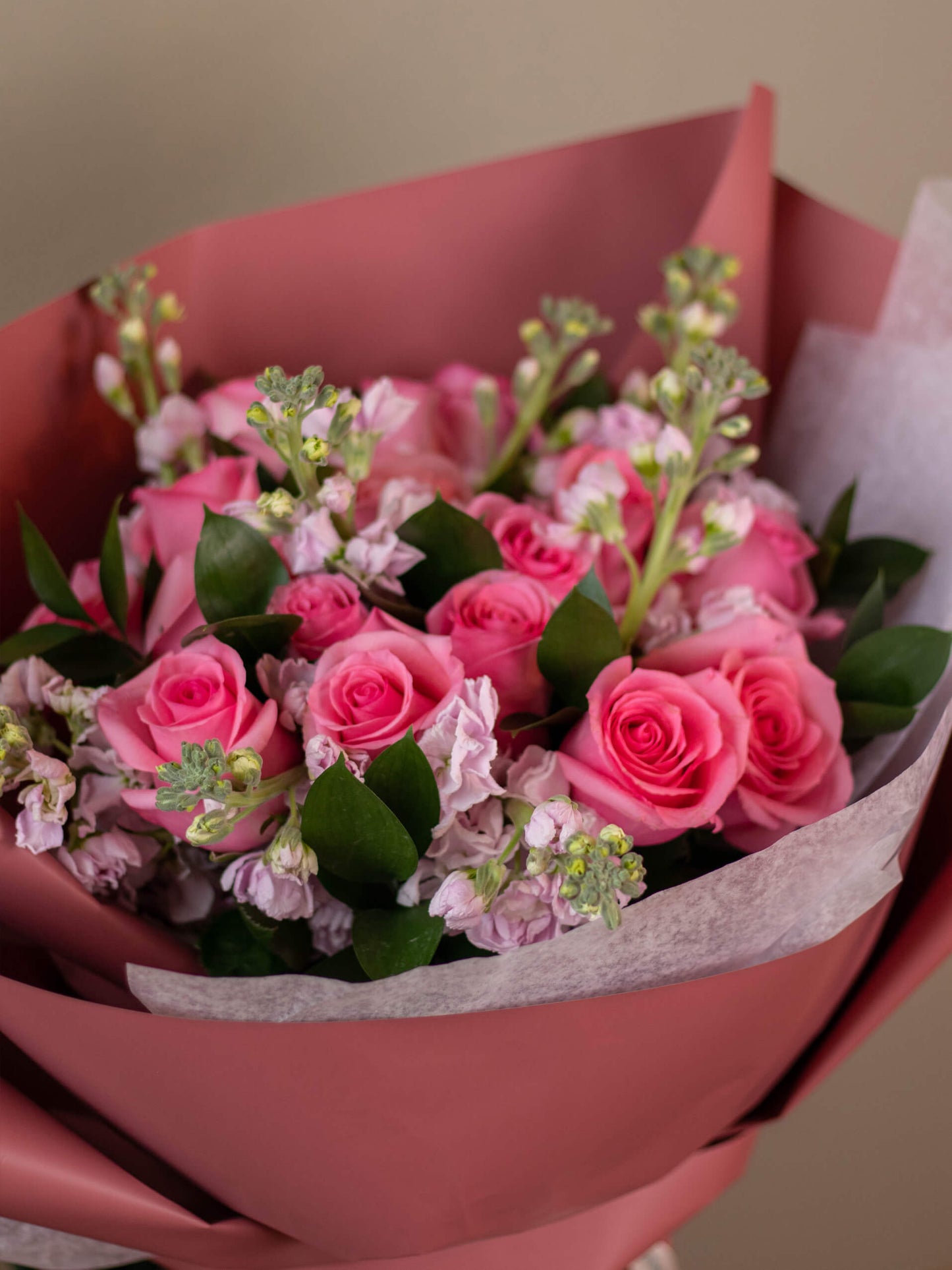 Sweetheart Bouquet - Elegant Pink Roses and Lavender Stock from Adore Flowers in Philadelphia