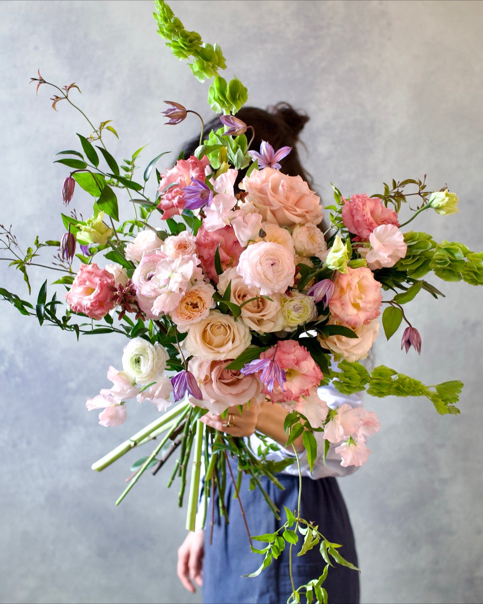 Delicate Blushes, blush and cream garden flowers unwrapped, Adore Flowers Los Angeles