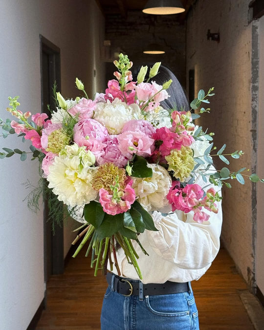 Hand-tied bouquet ready for delivery, Adore Flowers Los Angeles