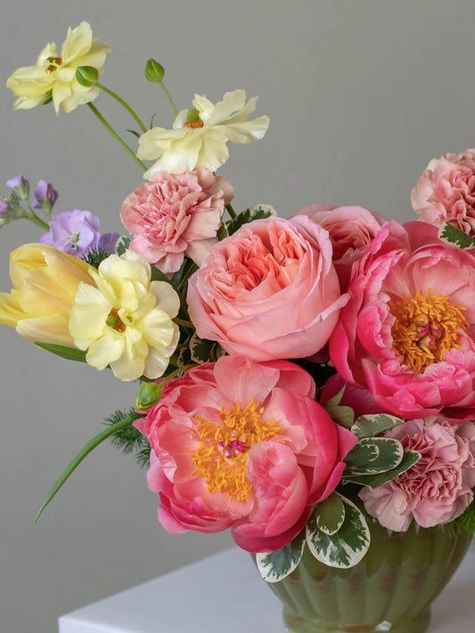 Springtime Paeonia Arrangement - Elegant Mix of Peonies, Roses, and Tulips Available in Philadelphia