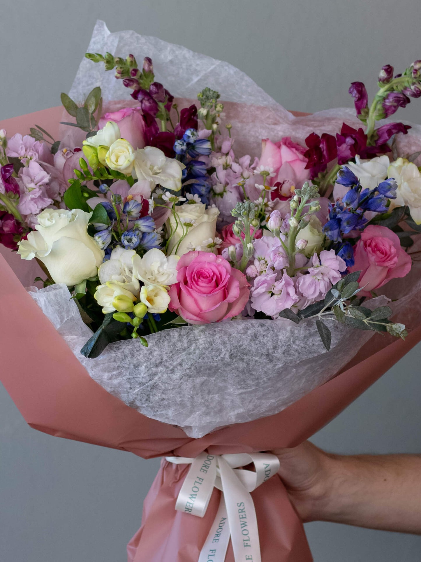 Shine Bright Bouquet - Vibrant Mix of Wildflowers, Roses, Orchids, and Freesia